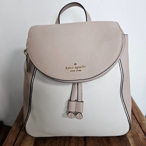 Kate Spade Leila Colorblock Drawstring Cute Flap Backpack With Gold Hardware - Picture 1 of 16